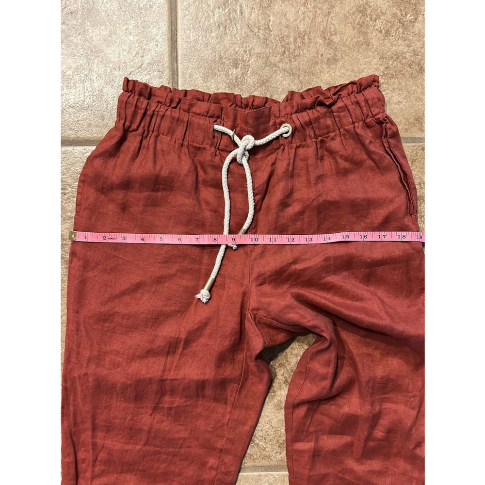 Marc New York Linen Orange Rust Drawstring Waist … - image 1